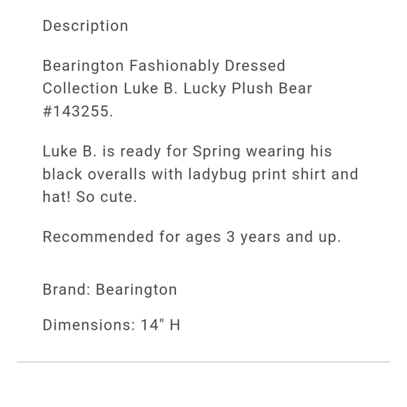 ❤️❤️BEARINGTON BEAR COLLECTION- ORIGINAL TAGS! - Picture 12 of 12